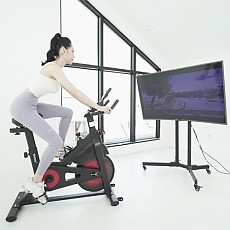 [슈브런] 마그네틱 스핀 바이크 13kg 플라이 휠 실내 자전거 + 영상모듈 (택배발송/고객직접설치)